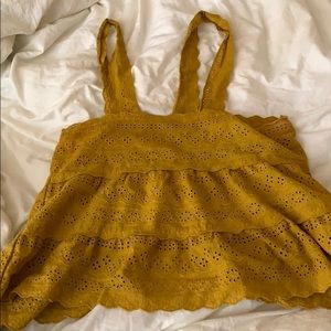 FOREVER 21 Mustard Patterened Top